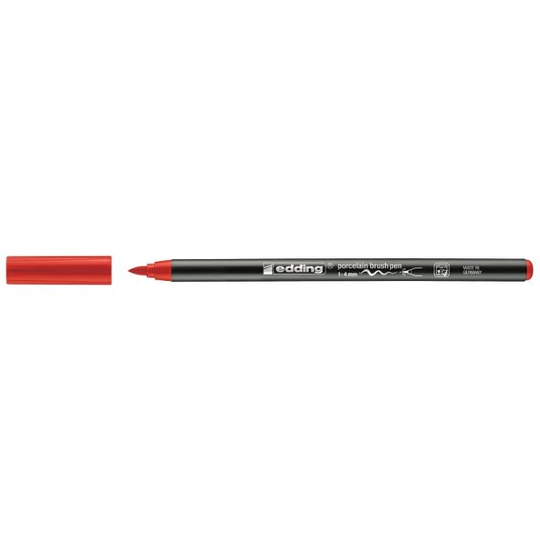 Edding Porselen Kalemi Fırça Uçlu 1 Mm- 4 Mm Kırmızı 4200 (10 Lu Paket) ürün görseli 1