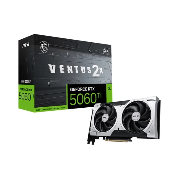 MSI GEFORCE RTX5060TI 8G VENTUS 2X PLUS 8GB GDDR7 128BIT 3XDP 1XHDMI EKRAN KARTI ürün görseli 1