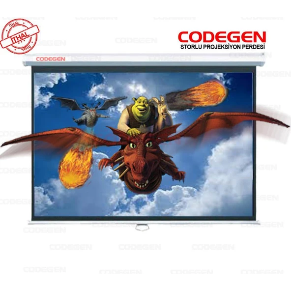 Codegen AX-20 STORLU PROJEKSİYON PERDESİ 200x200 (Arkası Siyah Fonlu - Duvar/Tavan Asılabilir) ürün görseli 1