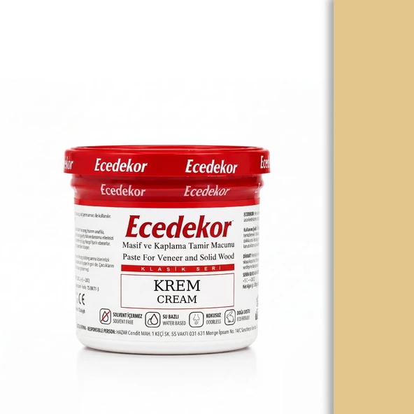 Krem Ecedekor Ahşap Dolgu Macunu Bardak (200gr) ürün görseli 1