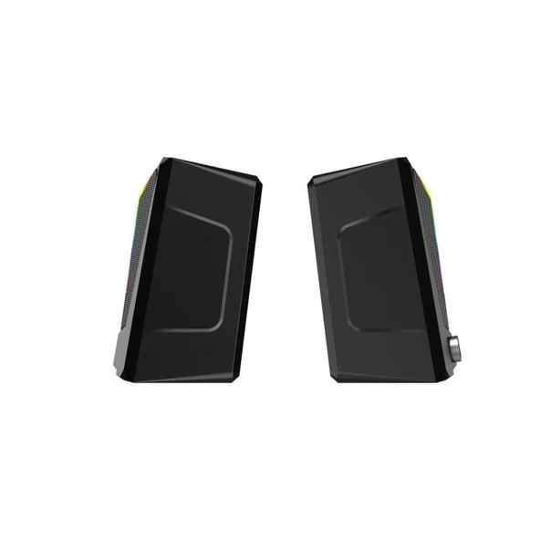 LENOVO DS104 LECOO 1+1 3W*2 RGB Aydınlatmalı Usb+3.5mm Jacklı Siyah Hoparlör ürün görseli 1