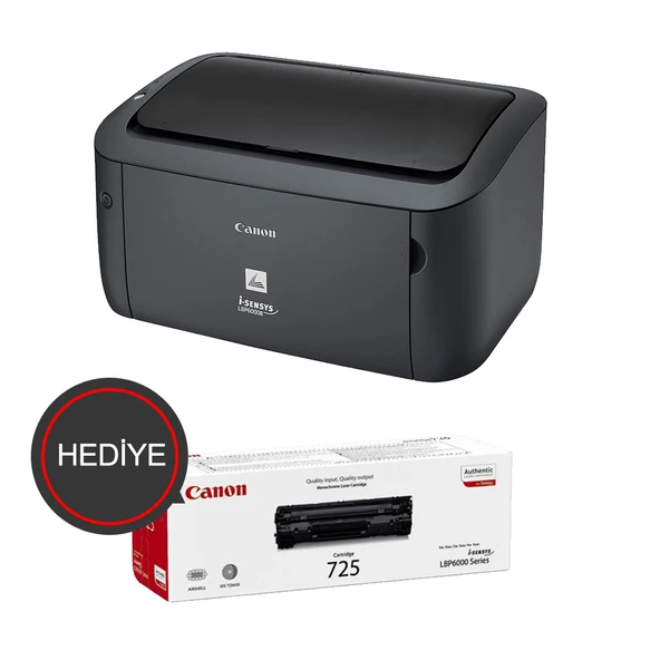 CANON i-SENSYS LBP6030B, Lazer Yazıcı (Siyah), Orjinal 1adet CRG725 Toner Hediyeli (Dakikada 18 Sayfa) ORİJİNAL TONERLİ ürün görseli 1