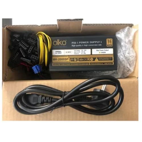 OLKO MK-2000SP 2000W 96+ PLATINUM 16XPCIe (6+2Pin) MINING ÇOKLU POWER SUPPLY ürün görseli 1