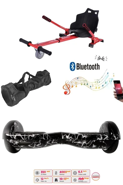 Citymate Elektrikli Kaykay Hoverboard Akıllı Denge 6.5 Inch + HoverKart + Çanta EXTREM PAKET D02 ürün görseli 1
