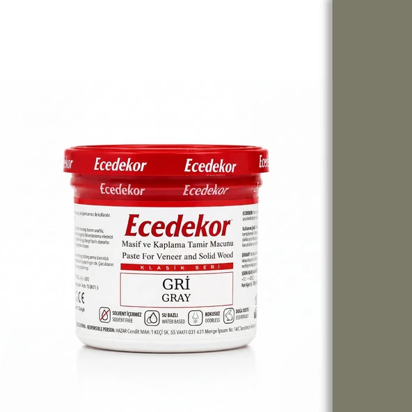 Gri Ecedekor Ahşap Dolgu Macunu Bardak (200gr) ürün görseli 1
