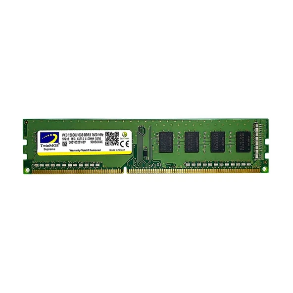 TwinMOS MDD38GB1600D, 8GB, DDR3, 1600MHz, 1.5V Desktop Ram ürün görseli 1