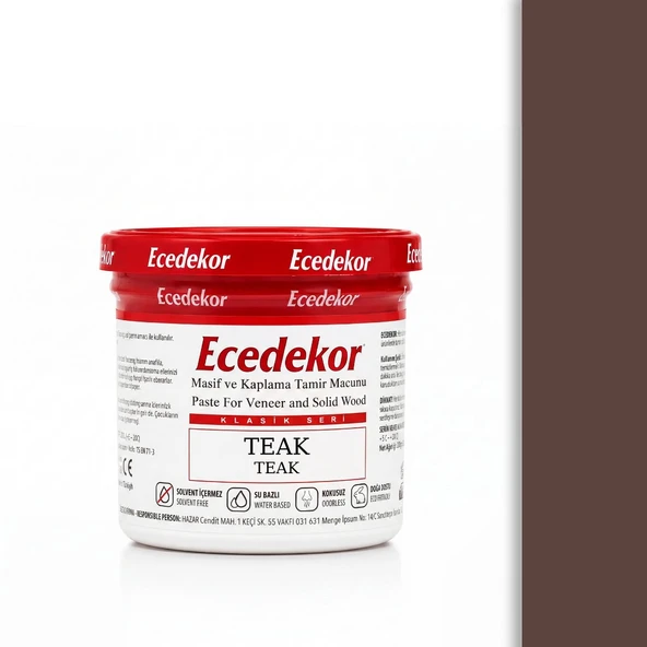 Teak Ecedekor Ahşap Dolgu Macunu Bardak (200gr) ürün görseli 1