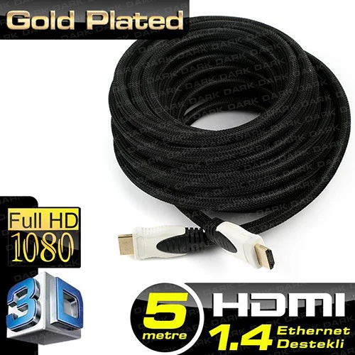 DARK DK-HD-CV14L500 Hdmi to Hdmi ( 5 Metre ) Altın Uç Görüntü Kablosu ürün görseli 1