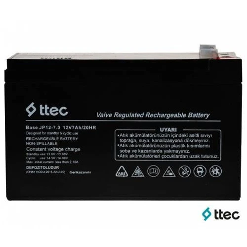 Ttec Base 12V 7 Ah Kuru Tip Bakımsız Akü ürün görseli 1