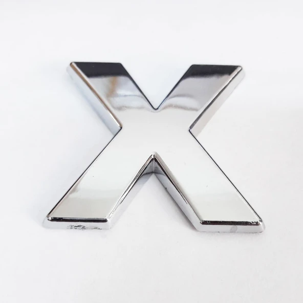 Cemax X Harfi  3,75 cm Krom Yapışkanlı ürün görseli 1