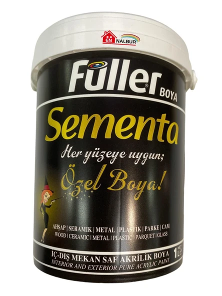 Sementa Özel Su Bazlı Saf Akrilik Boya 1 Litre Siyah ürün görseli 1