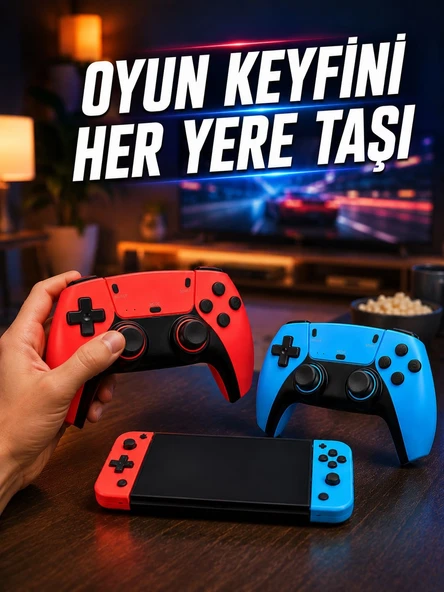 Mini Oyun Konsolu Çift Kablosuz Kontrolcü Hdmı Bağlantılı Oyun Cihazı ürün görseli 1