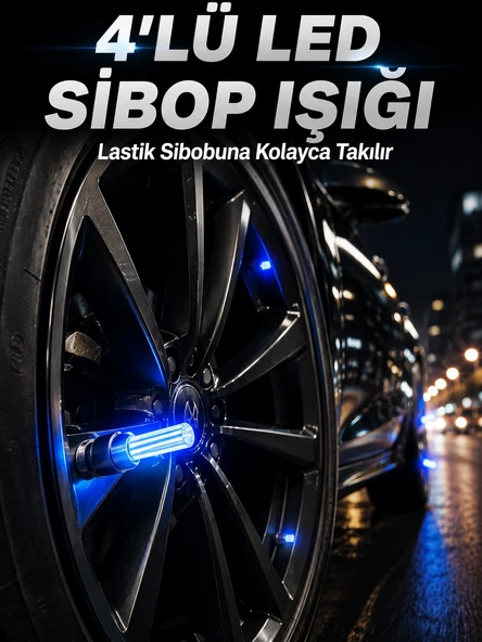 4'lü Araç Sibop Led Işığı Otomatik Açılan Lastik Işığı Seti ürün görseli 1