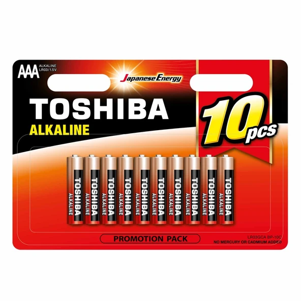 TOSHIBA LR03 10LU BLS ALKALİN İNCE PİL ürün görseli 1