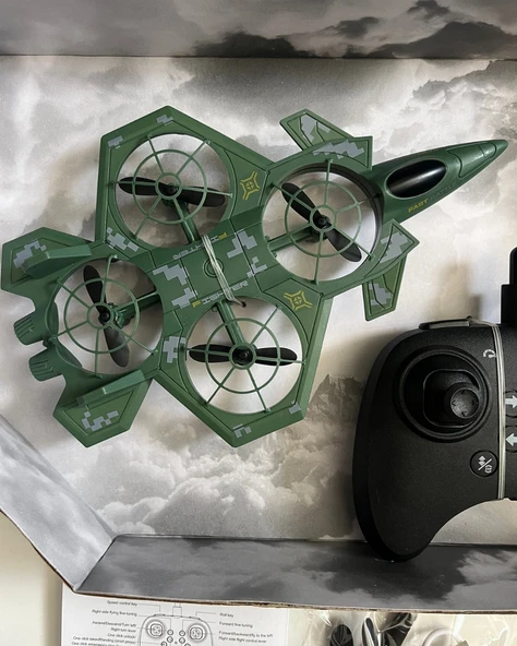 Uzaktan Kumandalı Yeşil Uçak Dron | 2.4Ghz 360 Derece Dönen | Otomatik İniş Kalkış ürün görseli 1