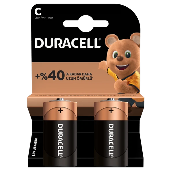Duracell C Orta Pil 2'li ürün görseli 1