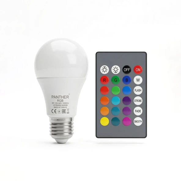 PANTHER RGB 9W KUMANDALI LED AMPUL ürün görseli 1