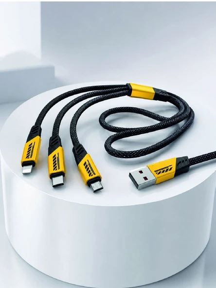 240W 3'ü 1 Arada Hızlı Şarj Kablosu USB Type-C Lightning Micro USB - Resim 5