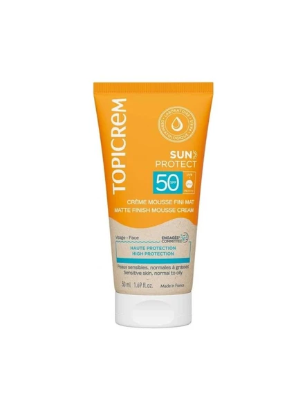 TOPICREM Sun Protect SPF50+  Matte Finish Mousse Cream 50 ml ürün görseli 1