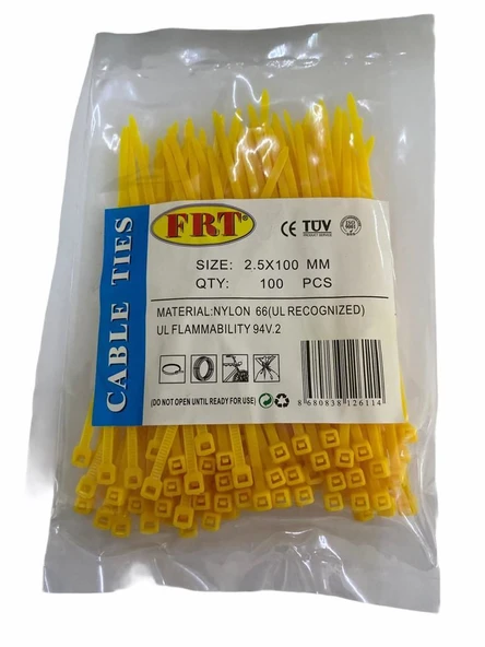 FRT Sarı 2,5x100 Kablo Bağı ürün görseli 1