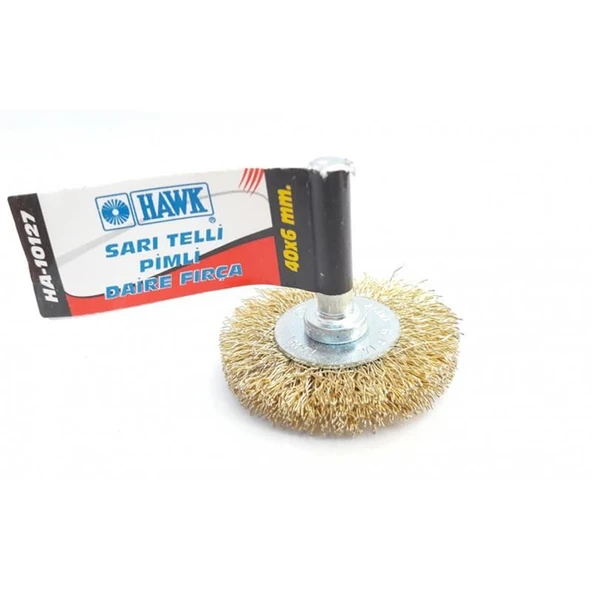 Hawk HA10127 Pimli Sarı Tel Daire Fırça 40x6 mm ürün görseli 1