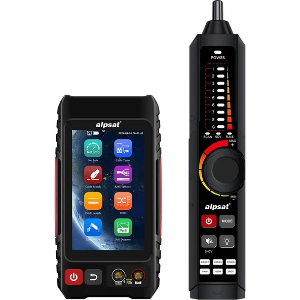 Alpsat RJ45 Ağ Kablosu, Fiber Kablo ve Zayıf Akım Kablosu Test Cihazı – AS328 ürün görseli 1