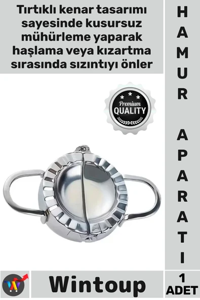 #HamurAparatı Çelik Dumpling Ravioli Pratik Çiğ Börek Mantı Poğaça Kalıbı Şık Hamur Kapatma Aparatı ürün görseli 1