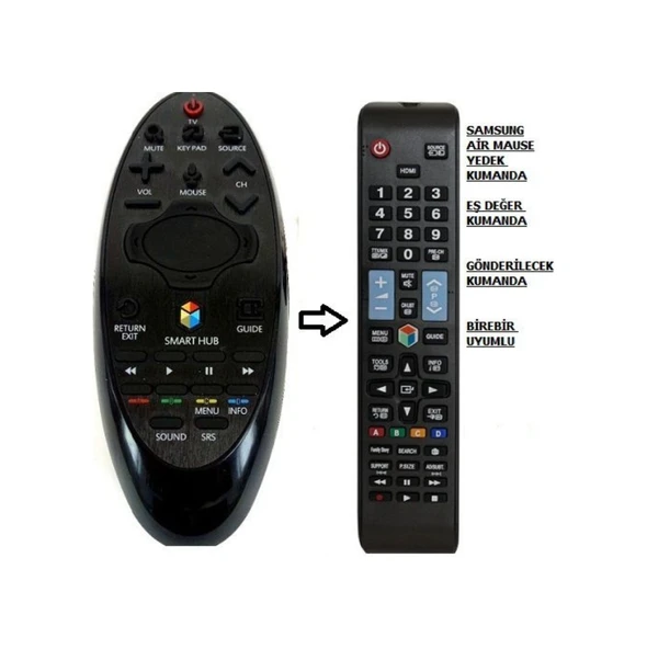 Samsung Uyumlu Sihirli Air Mouse Smart TV Yedek Kumandası ürün görseli 1