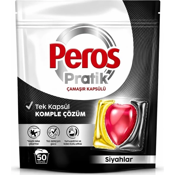 Peros Pratik Matik Çamaşır Deterjanı Kapsülü - Tableti 50 Adet Siyahlar (Avantaj Pk) ürün görseli 1
