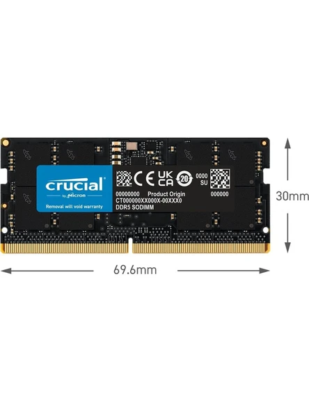 Crucial 64 GB (2x32) 4800 MHz CL40 CT2K32G48C40S5 DDR5 Ram ürün görseli 1