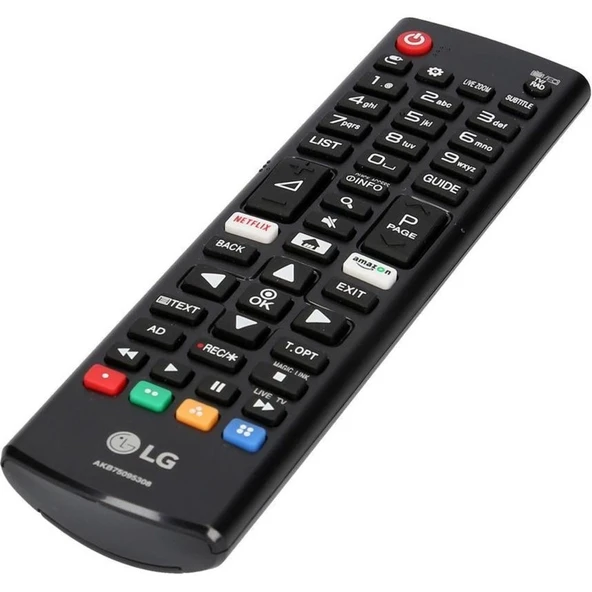 AKB75095308 Netflix-Amazon Uyumlu LCD LED Tv Kumanda Siyah Renkli Orijinal ürün görseli 1