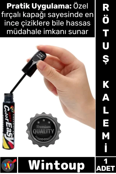 #RötuşKalemi Parlak Boya Koruyucu Profesyonel Hızlı Kuruyan Siyah Araç Çizik Giderici Rötuş Kalemi ürün görseli 1
