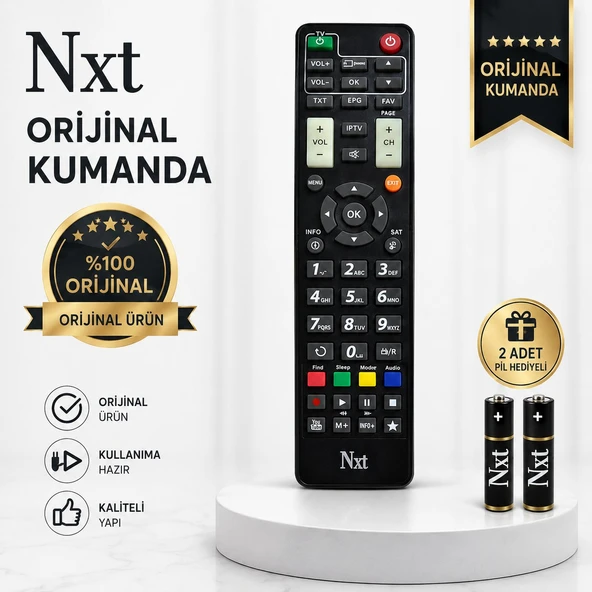 Next Nextstar Next Digital Orijinal Akıllı Uydu Alıcısı Kumandası | YouTube Tuşlu | 2 Adet Next Pil Hediyeli ürün görseli 1
