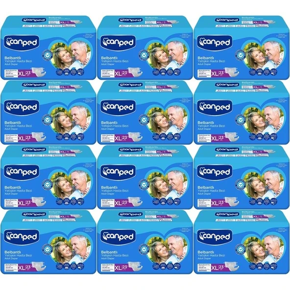Canped Yetişkin Bezi Bel Bantlı Tekstil Yüzey XL - Ekstra Large - Extra Large 276 Adet ürün görseli 1