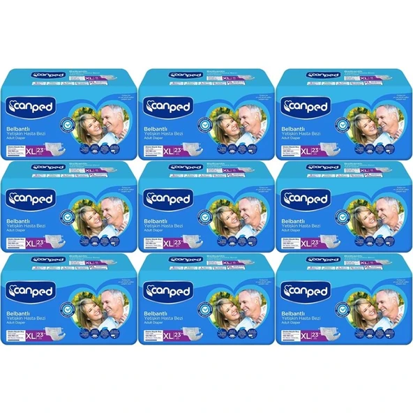 Canped Yetişkin Bezi Bel Bantlı Tekstil Yüzey XL - Ekstra Large - Extra Large 207 Adet ürün görseli 1