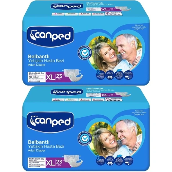 Canped Yetişkin Bezi Bel Bantlı Tekstil Yüzey XL - Ekstra Large - Extra Large 46 Adet ürün görseli 1