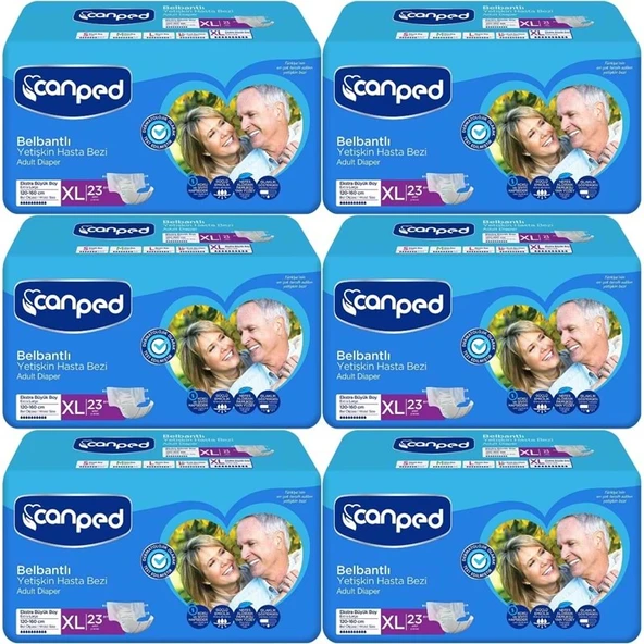 Canped Yetişkin Bezi Bel Bantlı Tekstil Yüzey XL - Ekstra Large - Extra Large 138 Adet ürün görseli 1