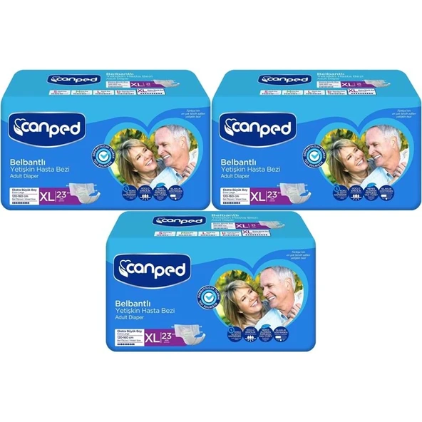 Canped Yetişkin Bezi Bel Bantlı Tekstil Yüzey XL - Ekstra Large - Extra Large 69 Adet ürün görseli 1