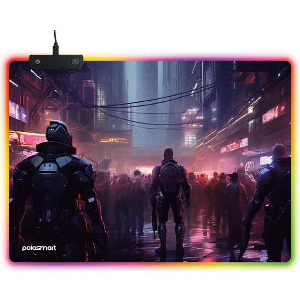 PGS306 Rgb Aydınlatma Kaydırmaz Taban Ergonomik Desenli Gaming Oyuncu Mouse Pad ürün görseli 1