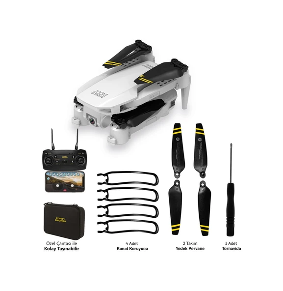 Corby CX017 Wifi Çift Kameralı Katlanabilir 1080P Drone ürün görseli 1