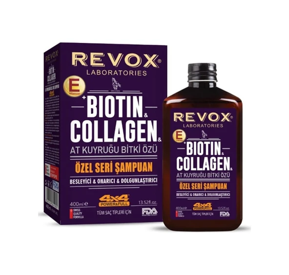 Revox Biotin & Collagen At Kuyruğu Bitki Özlü Şampuan 400 ML ürün görseli 1