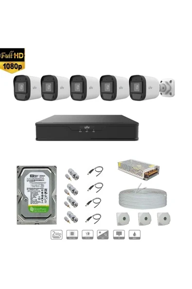 UNV Full Hd 5 Kameralı Set Sesli ürün görseli 1