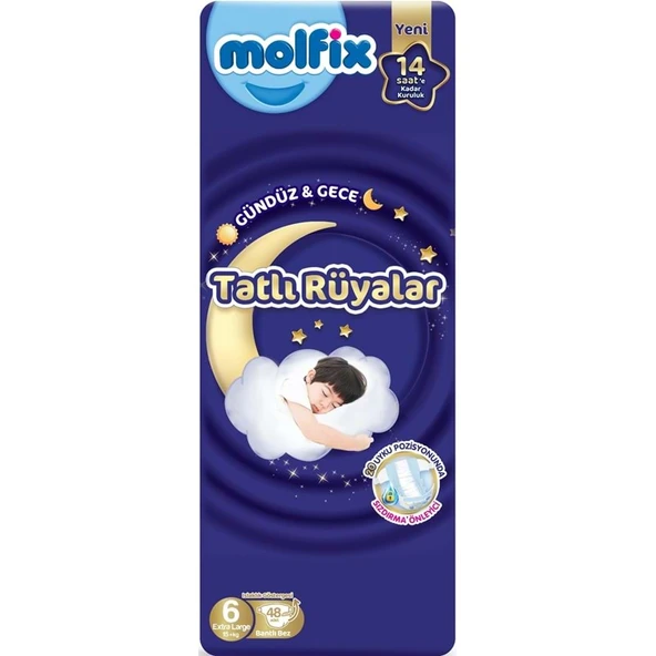 Molfix Tatlı Rüyalar Bebek Bezi 6 Beden15+ KG Extra Large 48 Adet Fırsat Pk ürün görseli 1