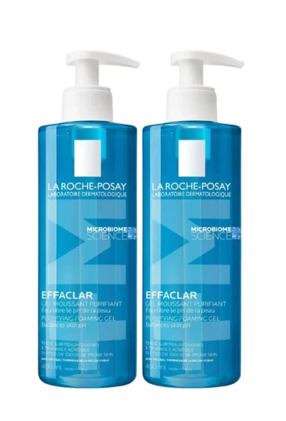 La Roche Posay Effaclar Jel Temizleme Jeli Yağlı/akneye Eğilim Gösteren Ciltler 400 ml 2 Adet ürün görseli 1