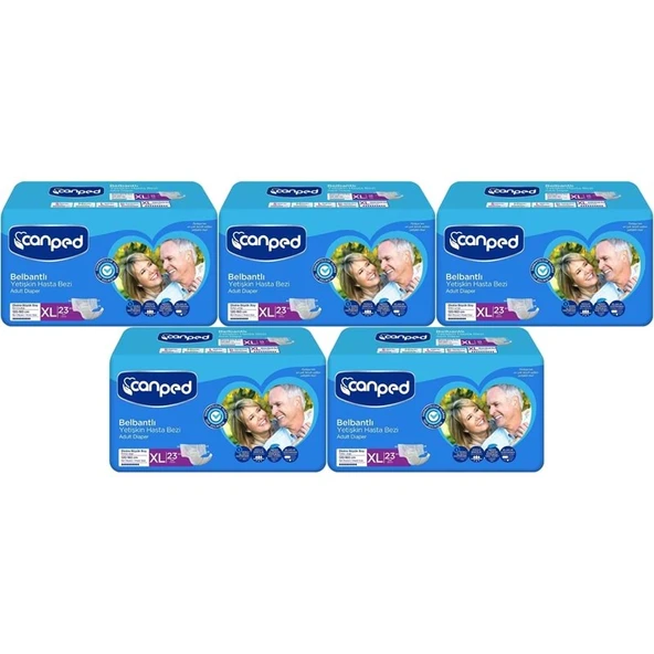 Canped Yetişkin Bezi Bel Bantlı Tekstil Yüzey XL - Ekstra Large - Extra Large 115 Adet ürün görseli 1