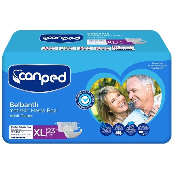 Canped Yetişkin Bezi Bel Bantlı Tekstil Yüzey XL - Ekstra Large - Extra Large 23 Adet Tekli Pk ürün görseli 1