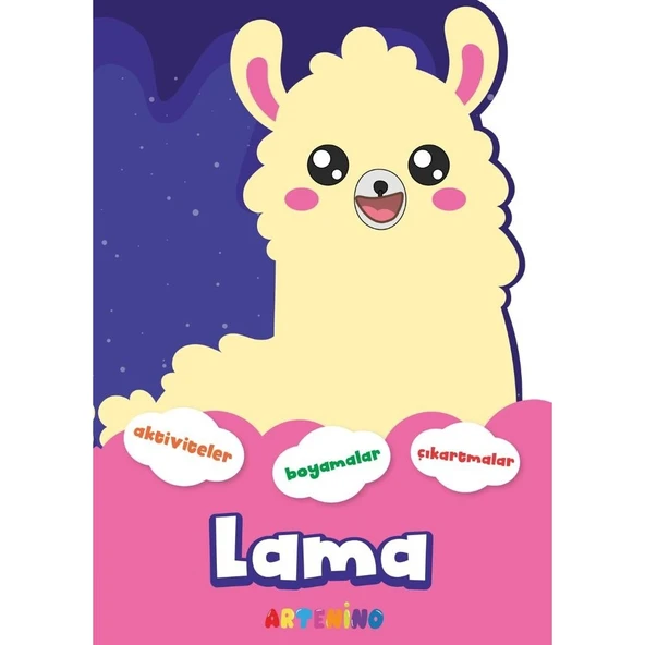 Şekilli Hayvanlar Serisi / Lama Aktivite Boyama Çıkartma Kitabı ürün görseli 1