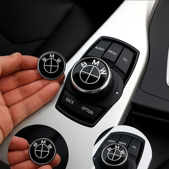 Bmw Uyumlu Joystick Konsol Sticker Arma Logo 2,9 Mm 2.9 CM 1 ADET SİYAH RENK ürün görseli 1