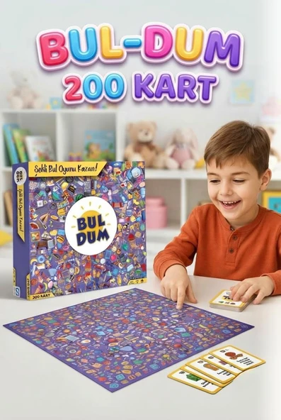 Şekli Bul Oyunu Kazan! 200 Kartlı  Zeka ve Dikkat Oyunu - Eğitici Görsel Algı ve Hafıza Kutu Oyunu ürün görseli 1