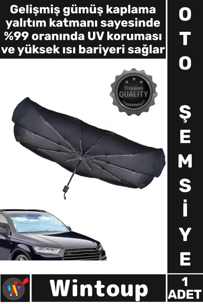 #Şemsiye Isı Yalıtımlı Katlanabilir UV Koruma 10 Çelik Kaburga Torpido Koruyucu Araba Ön Cam Şemsiye ürün görseli 1